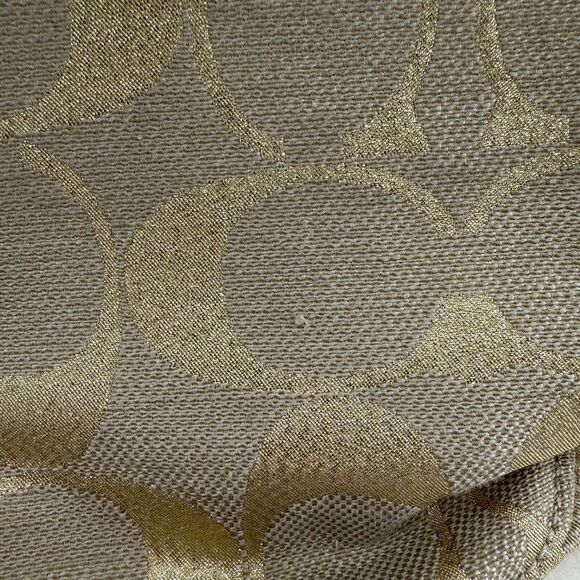 Coach Purse Gold Canvas Leather Jacquard Tote Hobo Shoulder Bag L0868-13500 - Picture 4 of 12